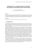 The design of a participatory platform for improving higher degree supervision