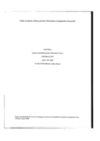 Video analysis: Adding another dimension to qualitative research