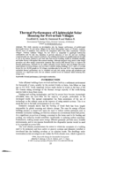 Thermal performance of lightweight solar housing for peri-urban villages