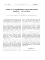 Effects on community structure of a pollutant gradient - introduction