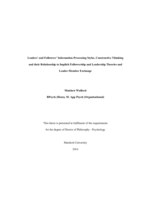Leaders’ and followers’ information-processing styles, constructive thinking and their relationship to implicit followership and leadership theories and leader-member exchange