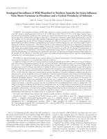 Serological surveillance of wild waterfowl in northern Australia for avian influenza virus shows variations in prevalence and a cyclical periodicity of infection
