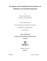 Investigation of the substitution reaction pathways ofantidiabetic chromium(III) supplements