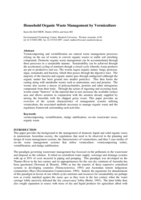 Household organic waste management by vermiculture