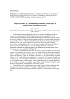Dispersal ability of a woodland invertebrate: a case study ofwood cricket (Nemobius sylvestris)