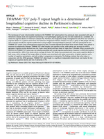 TOMM40 ‘523’ poly-T repeat length is a determinant of longitudinal cognitive decline in Parkinson’s disease