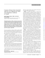 Common adverse events associated with the use of ribavirin for severe acute respiratory syndrome in Canada
