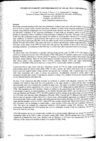 Studies of stability and performance of solar cells and modules