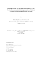 Measuring University Web Site Quality: A Development of a User-Perceived Instrument and its Initial Implementation to Web sites of Accounting Departments in New Zealand’s Universities