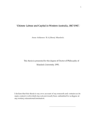 Chinese labour and capital in Western Australia, 1847-1947