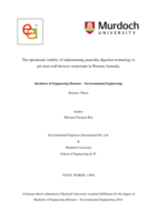 The operational viability of implementing anaerobic digestion technology to pre-treat craft brewery wastewater in Western Australia