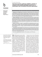 Anti-tissue factor pathway inhibitor activity in subjects with antiphospholipid syndrome is associated with increased thrombin generation