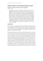 Student reflection and learning through peer reviews
