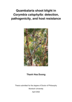 Quambalaria shoot blight in Corymbia calophylla: Detection, pathogenicity, and host resistance