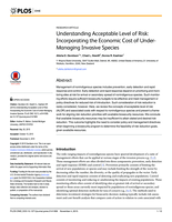 Understanding acceptable level of risk: Incorporating the economic cost of under-managing invasive species