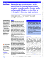 Rates of retention of persons with a mental health disorder in outpatient smoking cessation and reduction trials, and associated factors: Protocol for a systematic review and meta-analysis