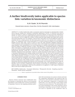 A further biodiversity index applicable to species lists: variation in taxonomic distinctness