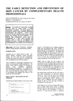 The early detection and prevention of skin cancer by complementary health professionals