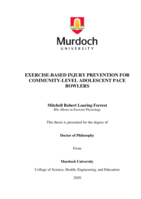 Exercise-based injury prevention for community-level adolescent pace bowlers