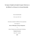 The impact of implicit and explicit occupants' behaviour on the efficient use of energy in low-income households