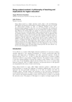 Being subject-centred: A philosophy of teaching and implications for higher education