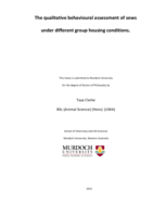 The qualitative behavioural assessment of sows under different group housing conditions