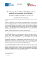 Does organisational culture affect dysfunctional behaviour in information system security?