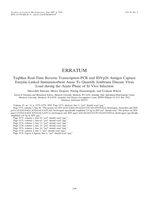 Erratum: TaqMan real-time reverse transcription-PCR and JDVp26 antigen capture enzyme-linked immunosorbent assay to quantify Jembrana Disease virus load during the acute phase of in vivo infection