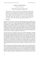 Quality reviews in higher education
