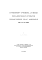 Development of theory and tools for improving quantitative nuisance odour impact assessment frameworks