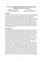 Wikis as collaborative learning tools for knowledge sharing: Shifting the education landscape