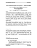 ASEC: A new Sustainable Energy Centre in Western Australia