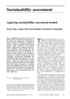 Applying sustainability assessment models