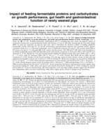 Impact of feeding fermentable proteins and carbohydrates on growth performance, gut health and gastrointestinal function of newly weaned pigs