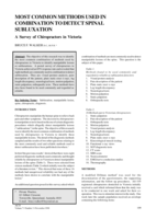 Most common methods used in combination to detect spinal subluxation: A survey of chiropractors in Victoria
