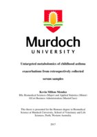 Untargeted metabolomics of childhood asthma exacerbations from retrospectively collected serum samples