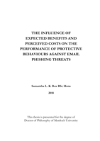 The influence of expected benefits and perceived costs on the performance of protective behaviours against email phishing threats