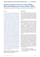 Australian Staphylococcus aureus Sepsis Outcome Programme annual report, 2013