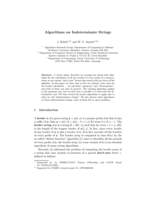 Algorithms on indeterminate strings