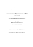 Constitutionalism, sovereignty, and the troubled category of social citizenship