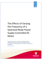 The effects of varying the frequency of a switched mode power supply controlled DC motor