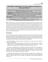 Do students’ experiences of a service subject correspond to their expectations?