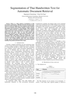 Segmentation of Thai handwritten text for automatic document retrieval