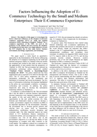 Factors influencing the adoption of e-commerce technology by the small and medium enterprises: their e-Commerce experience