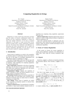 Computing regularities in strings