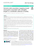 Genome-wide association mapping reveals novel genes associated with coleoptile length in a worldwide collection of barley