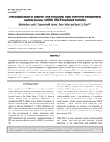 Direct application of plasmid DNA containing type I interferon transgenes to vaginal mucosa inhibits HSV-2 mediated mortality