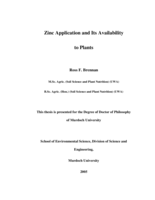 Zinc application and its availability to plants