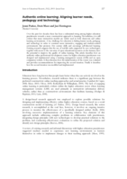 Authentic online learning: Aligning learner needs, pedagogy and technology