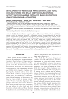 Development of reference ranges for plasma total cholinesterase and brain acetylcholinesterase activity in free ranging Carnaby's black cockatoos (Calyptorhynchus latirostris)